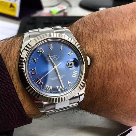 rolex roman dial bleu|rolex roman numerals.